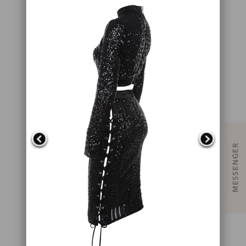 ❌❌S O L D!❌❌House of cb black sequin two piece set - Picture 4 of 7